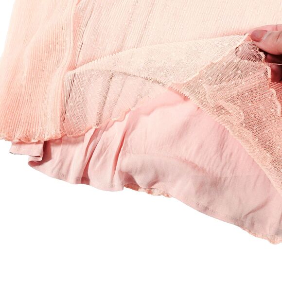 Baum Und Pferdgarten Peach Sheer Top L coquet mesh Flutter Baby doll cottage - Picture 6 of 15